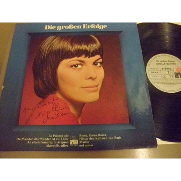 Mireille Mathieu The Rough Successes Autographed Vinyl LP